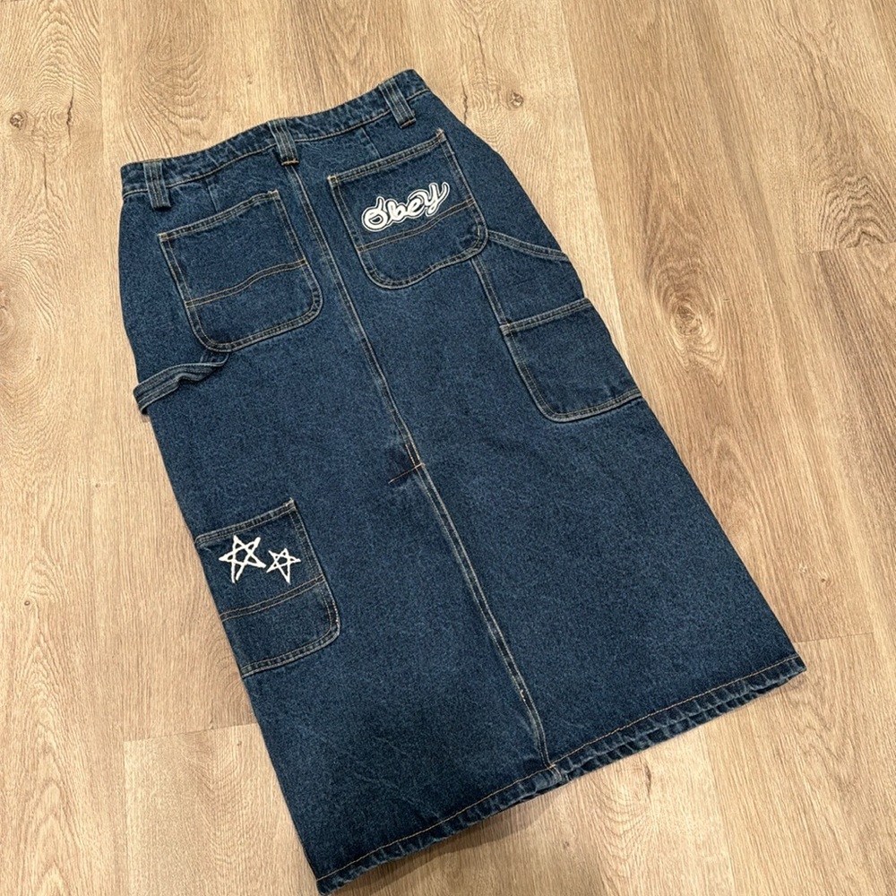 NEW Obey Juniper Denim Midi Skirt - Picture 3 of 8